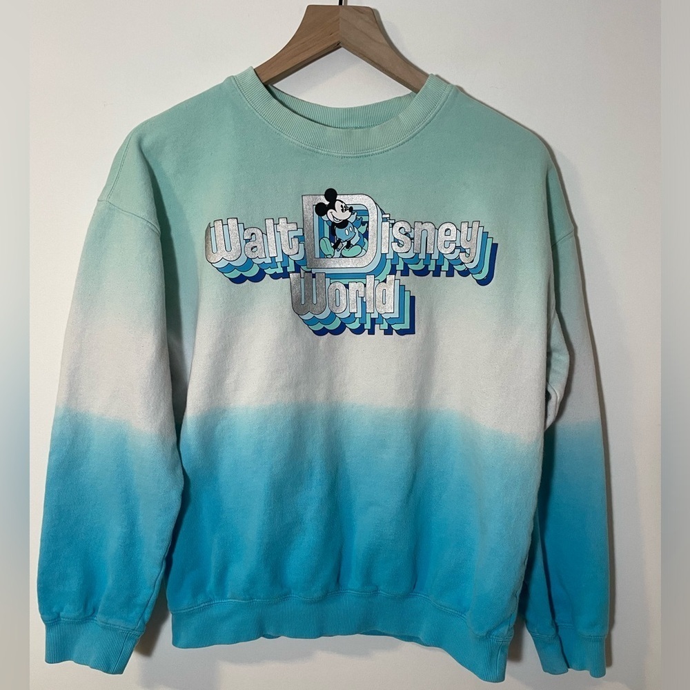 Mickey Mouse Ombré Pullover Crewneck Sweatshirt Walt Disney World Women’s Medium